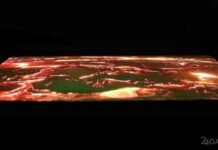 Представлений розтягується дисплей samsung, що демонструє об’ємне відео (відео)